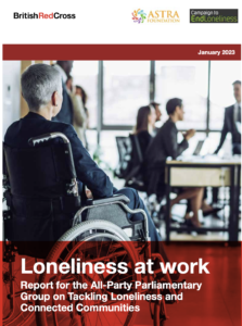 Front page of report. Loneliness at work.