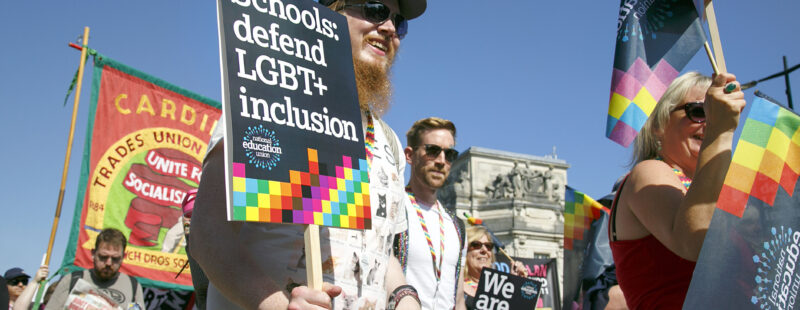 Participants at a LGBTQ+ inclusion march
