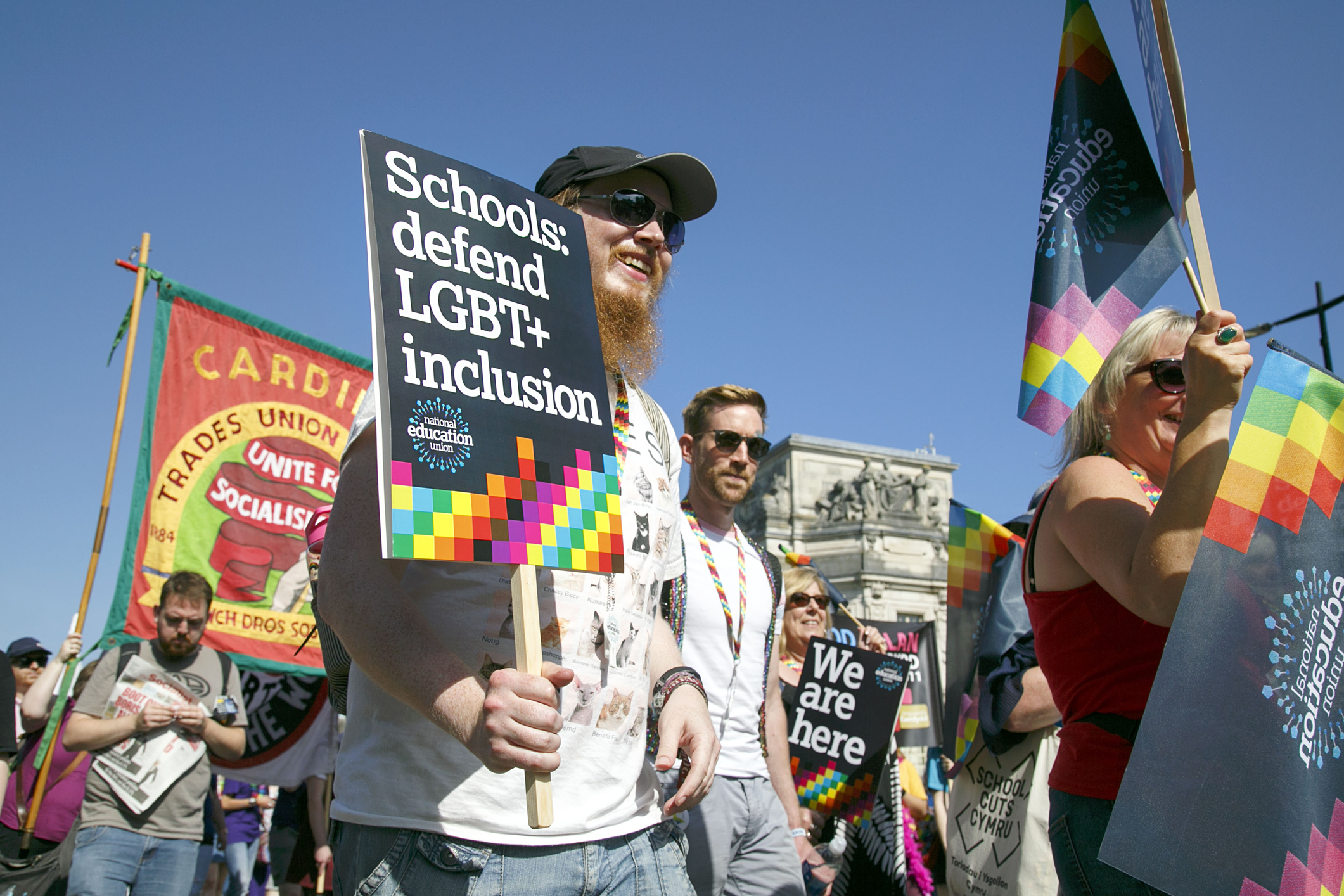 Participants at a LGBTQ+ inclusion march